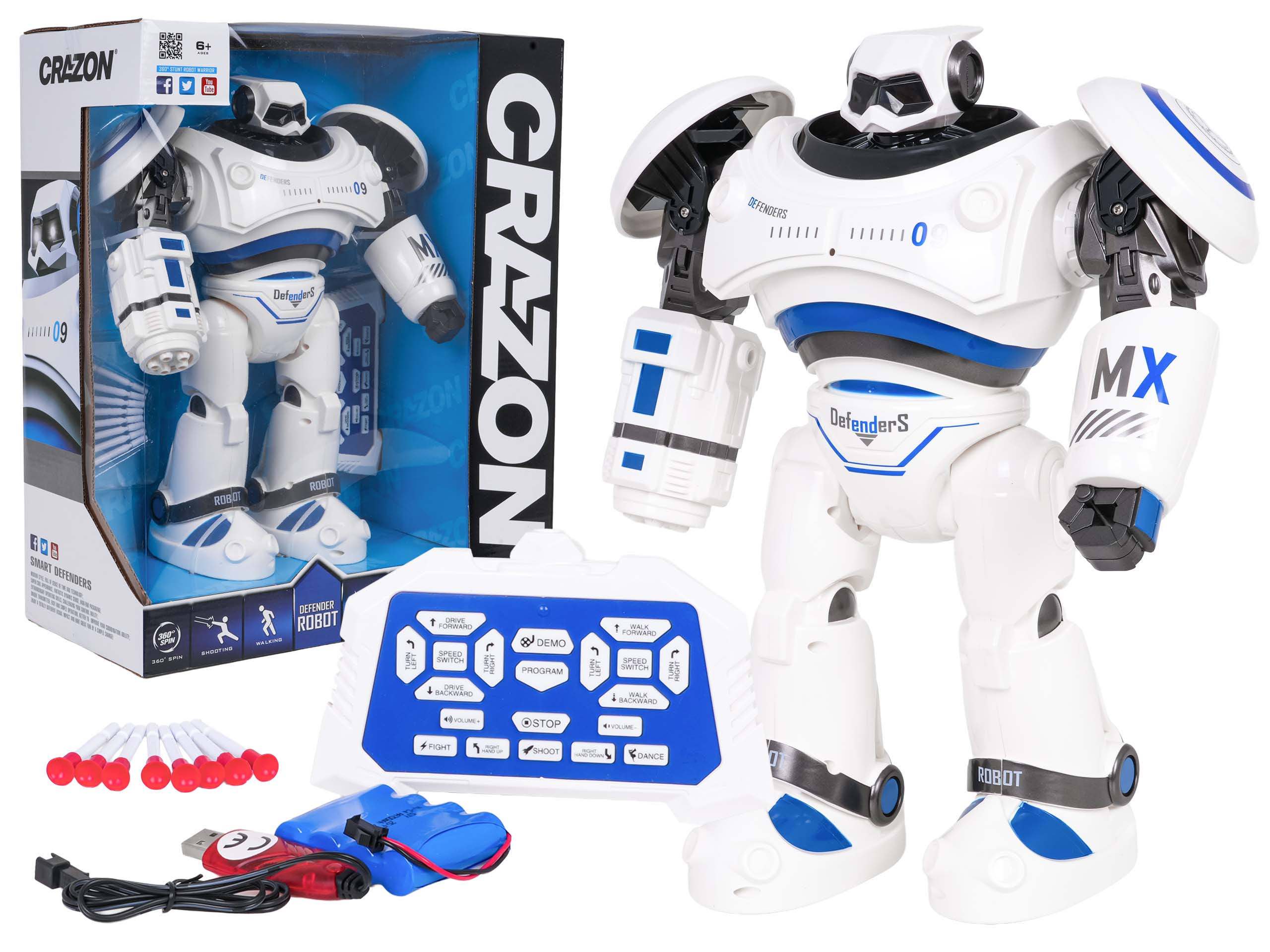 Robot Ramiz MX09 z pilotem i nabojami - zestaw do programowania