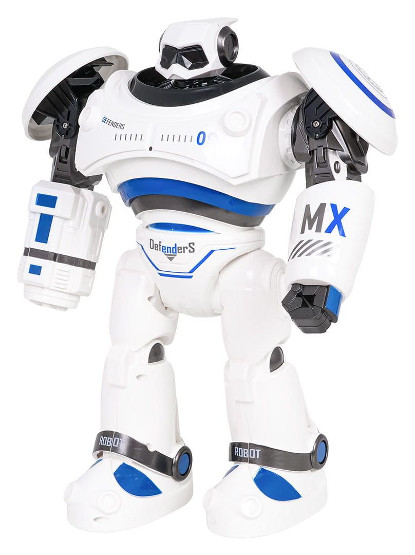 Robot Ramiz MX09 podłączony kablem USB do ładowania